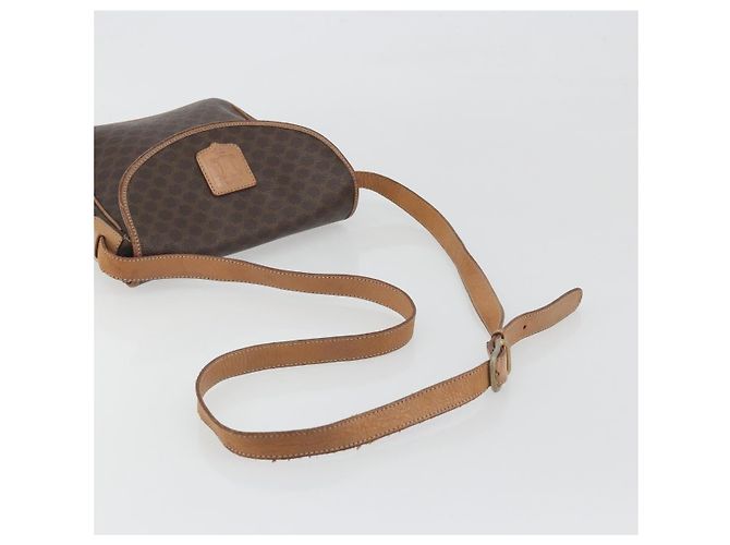 Céline Borsa a tracolla CELINE Macadam Canvas PVC Leather Brown Gold Auth 198697 Marrone D'oro - vista 7