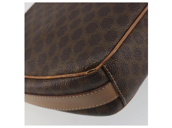 Céline Borsa a tracolla CELINE Macadam Canvas PVC Leather Brown Gold Auth 198697 Marrone D'oro - vista 8