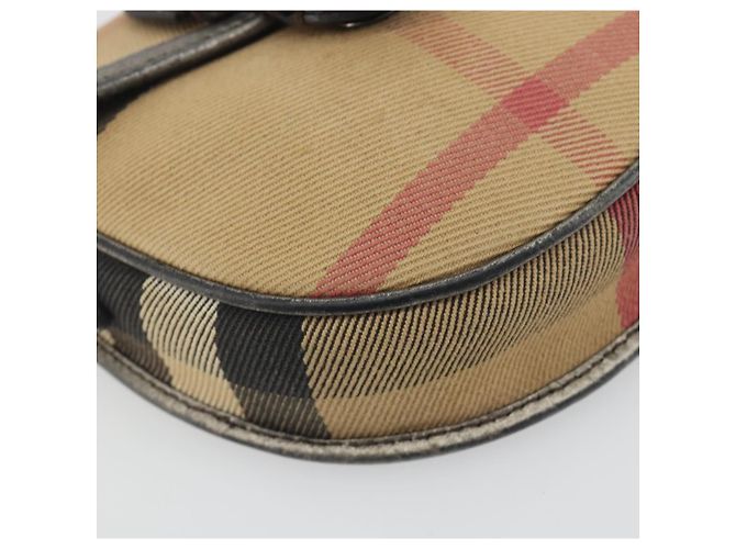 Borsa a tracolla BURBERRY Nova Check Canvas Beige Silver Auth BA14969 Argento - vista 14