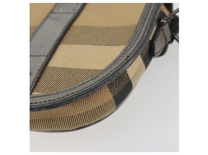 Borsa a tracolla BURBERRY Nova Check Canvas Beige Silver Auth BA14969 Argento - vista 15