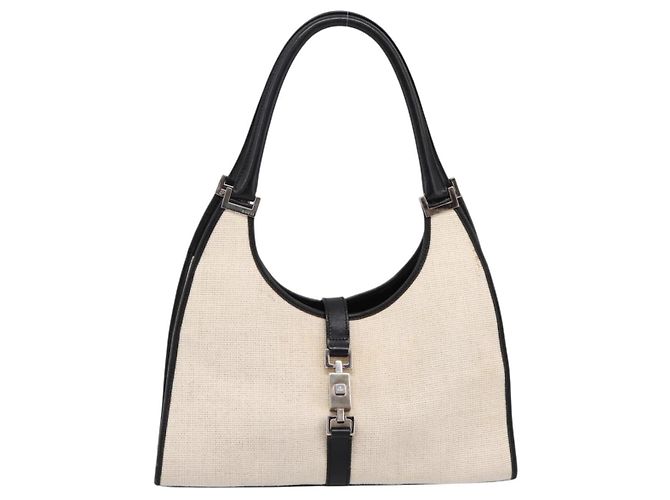 Borsa GUCCI Jackie Canvas Beige Silver 002 1067 Auth 198454 Argento - vista 2