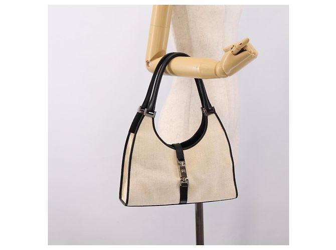 Borsa GUCCI Jackie Canvas Beige Silver 002 1067 Auth 198454 Argento - vista 21