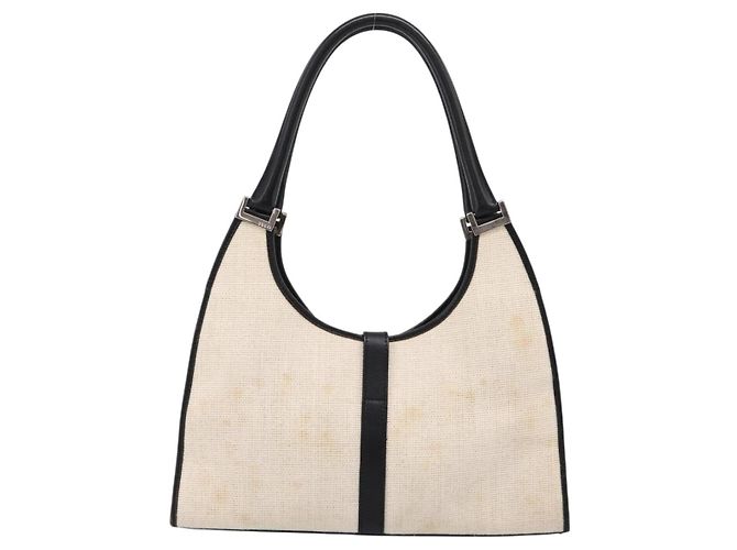 Borsa GUCCI Jackie Canvas Beige Silver 002 1067 Auth 198454 Argento - vista 3