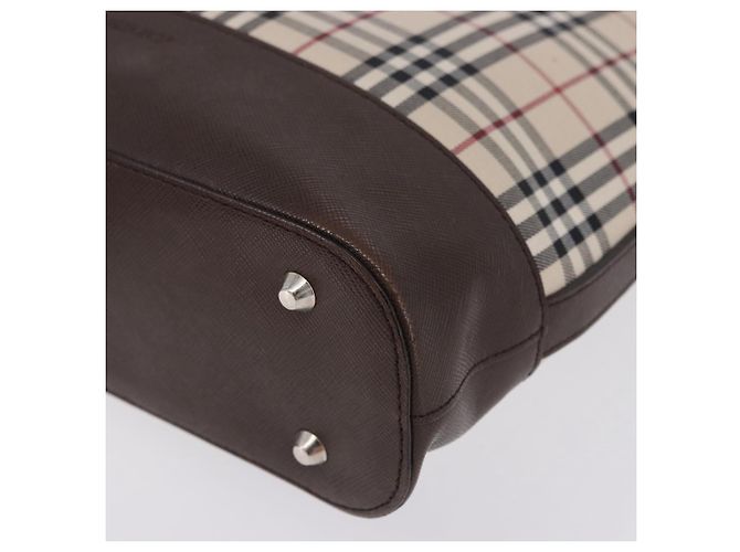 Borsa a tracolla BURBERRY Nova Check Canvas Beige Silver Auth BA14773 Argento - vista 14