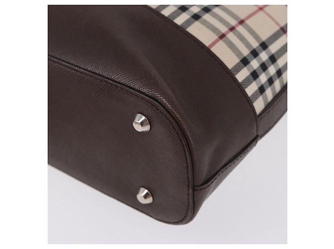 Borsa a tracolla BURBERRY Nova Check Canvas Beige Silver Auth BA14773 Argento - vista 16