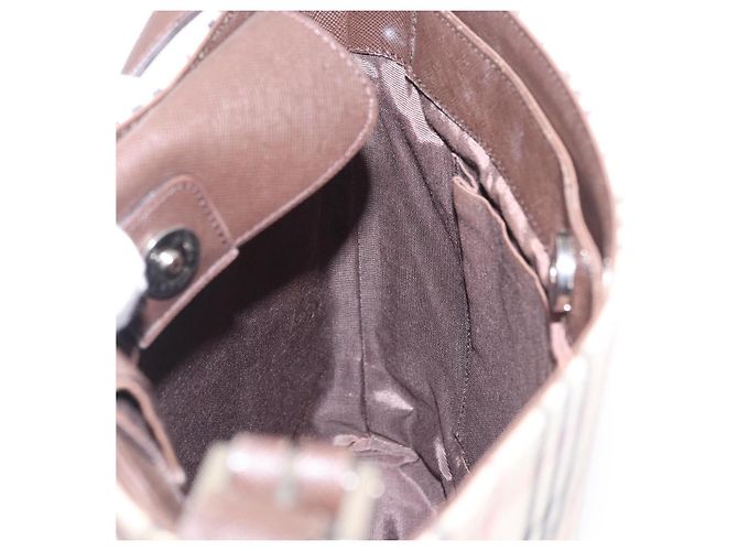 Borsa a tracolla BURBERRY Nova Check Canvas Beige Silver Auth BA14773 Argento - vista 17