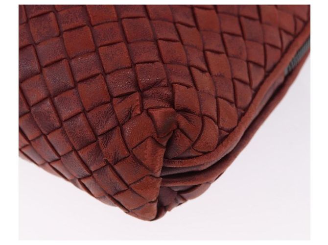 Borsa a tracolla BOTTEGA VENETA INTRECCIATO in pelle rossa e argento Auth 198341 Rosso - vista 10