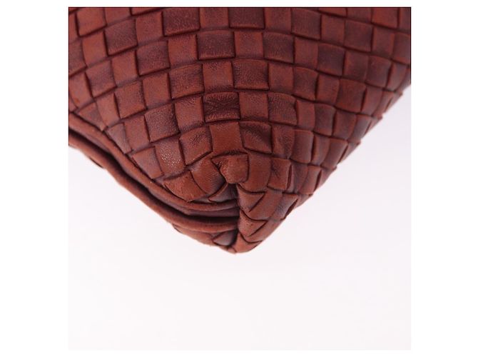 Borsa a tracolla BOTTEGA VENETA INTRECCIATO in pelle rossa e argento Auth 198341 Rosso - vista 16