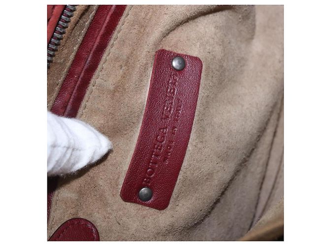 Borsa a tracolla BOTTEGA VENETA INTRECCIATO in pelle rossa e argento Auth 198341 Rosso - vista 18