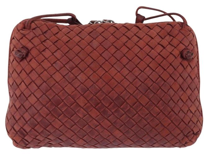 Borsa a tracolla BOTTEGA VENETA INTRECCIATO in pelle rossa e argento Auth 198341 Rosso - vista 2