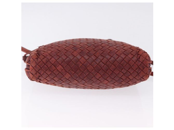 Borsa a tracolla BOTTEGA VENETA INTRECCIATO in pelle rossa e argento Auth 198341 Rosso - vista 5