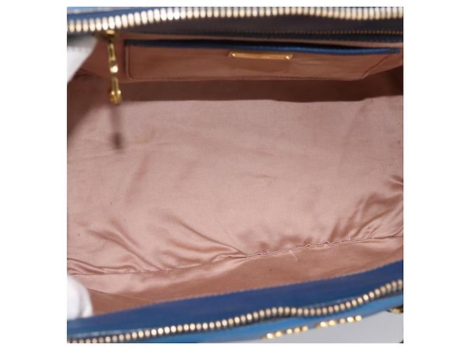 Borsa a mano Miu Miu in pelle 2way blu tono oro Auth 198672A - vista 11