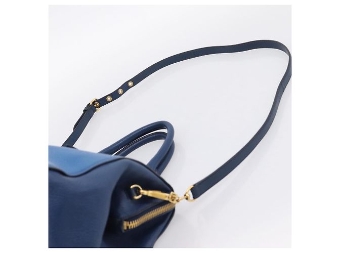 Borsa a mano Miu Miu in pelle 2way blu tono oro Auth 198672A - vista 15