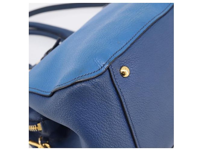 Borsa a mano Miu Miu in pelle 2way blu tono oro Auth 198672A - vista 17