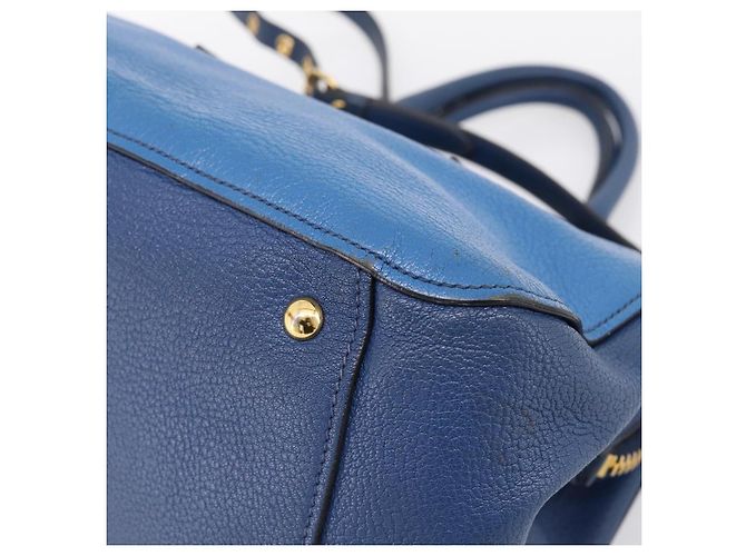 Borsa a mano Miu Miu in pelle 2way blu tono oro Auth 198672A - vista 18