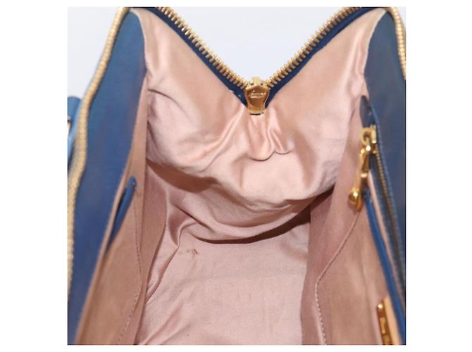 Borsa a mano Miu Miu in pelle 2way blu tono oro Auth 198672A - vista 22