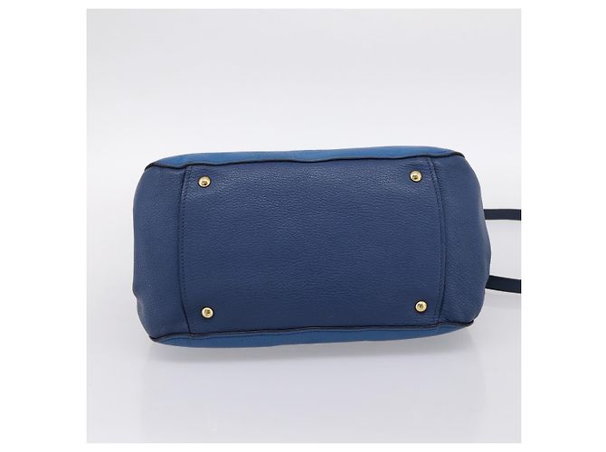 Borsa a mano Miu Miu in pelle 2way blu tono oro Auth 198672A - vista 5