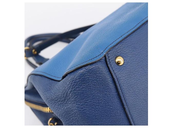 Borsa a mano Miu Miu in pelle 2way blu tono oro Auth 198672A - vista 9