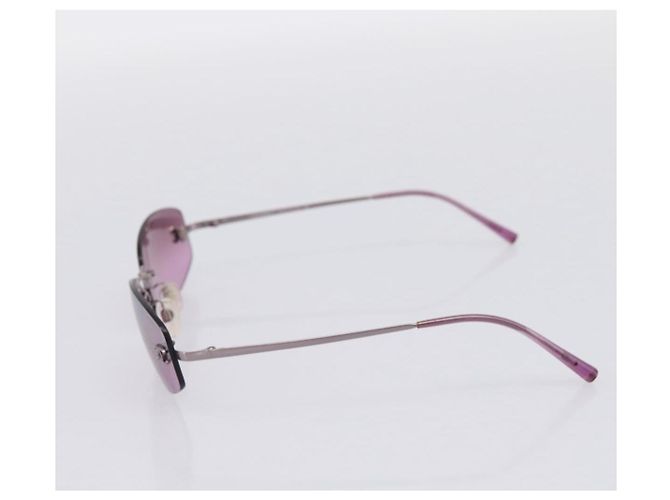 CHANEL CC Randlose Sonnenbrille Metall Lila Silber CC Auth am12336M - Ansicht 5