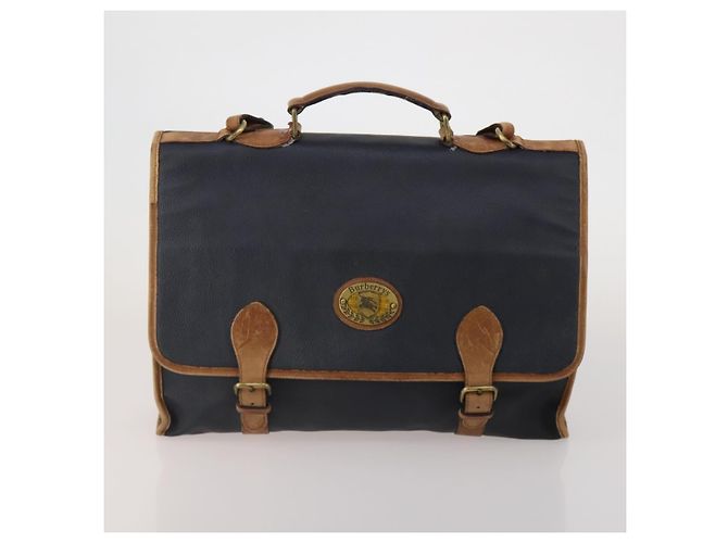 Borsa Burberrys Nova Check Blue Label Canvas Pelle 2way 3 Set Nero Auth bs36794 Beige Blu navy - vista 2