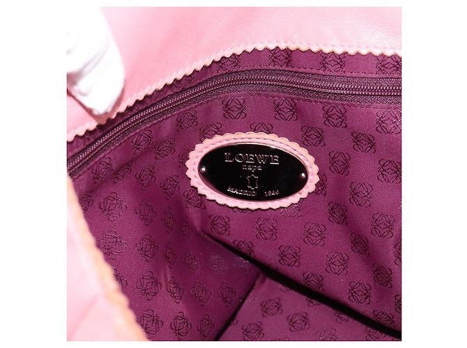 Borsa Tote LOEWE Pelle Rosa Argento Auth 198452 - vista 17
