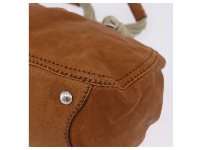 Borsa a mano Miu Miu in pelle marrone argento Auth 198523A - vista 10