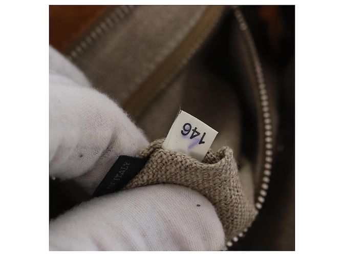 Borsa a mano Miu Miu in pelle marrone argento Auth 198523A - vista 12