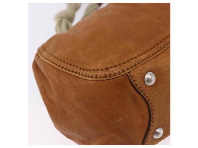 Borsa a mano Miu Miu in pelle marrone argento Auth 198523A - vista 14