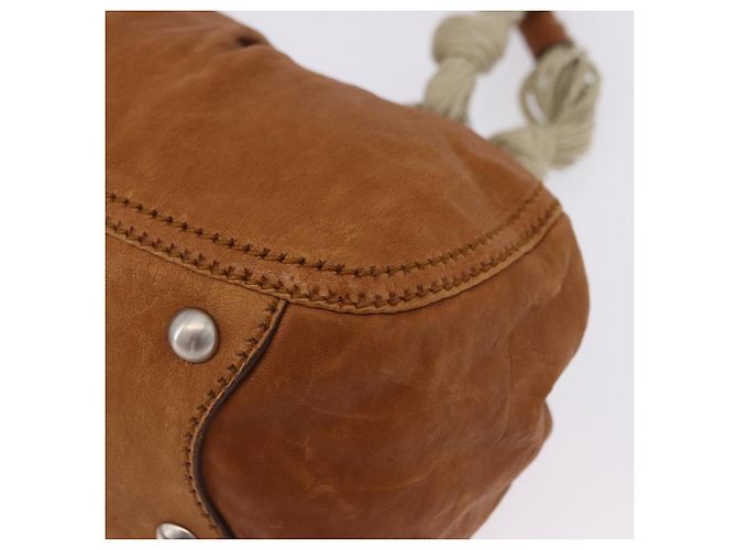Borsa a mano Miu Miu in pelle marrone argento Auth 198523A - vista 15