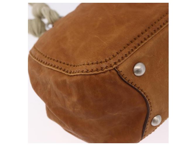 Borsa a mano Miu Miu in pelle marrone argento Auth 198523A - vista 16