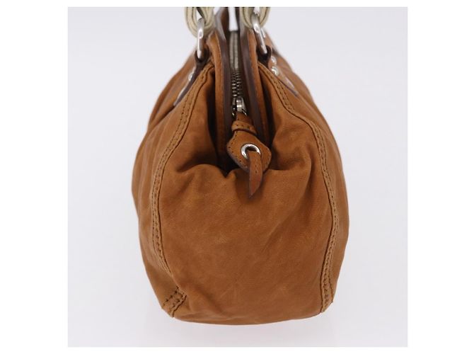 Borsa a mano Miu Miu in pelle marrone argento Auth 198523A - vista 5