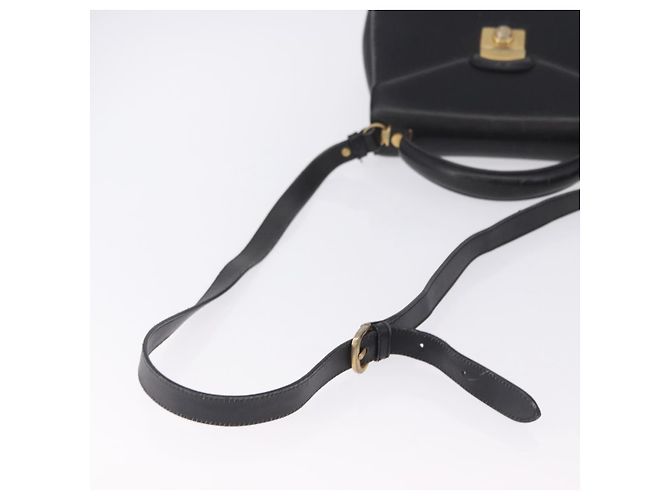 Borsa Salvatore Ferragamo in pelle 2way nera tono oro Auth 198519 Nero - vista 10
