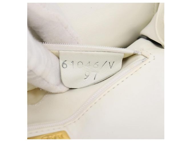 BALLY Borsa a tracolla con catena in pelle bianca tono oro Auth 196398 Bianco - vista 12