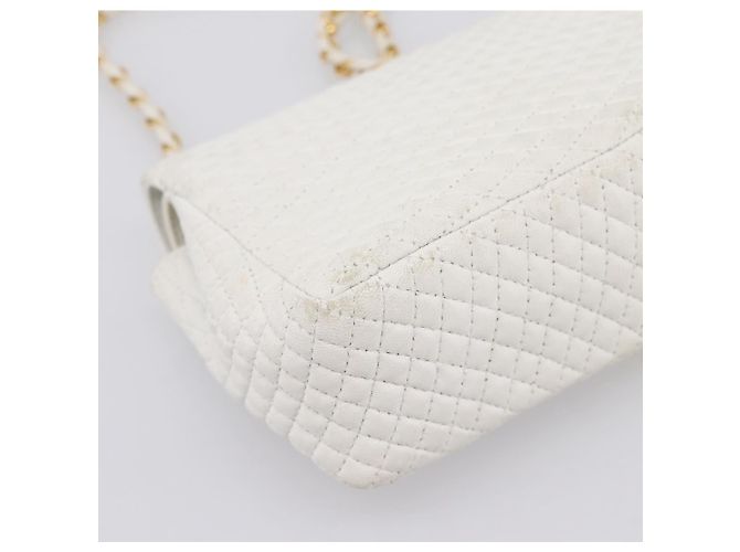 BALLY Borsa a tracolla con catena in pelle bianca tono oro Auth 196398 Bianco - vista 16