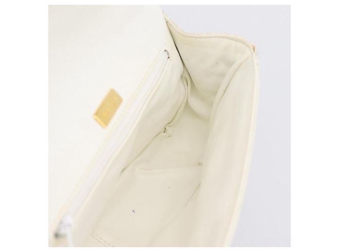 BALLY Borsa a tracolla con catena in pelle bianca tono oro Auth 196398 Bianco - vista 20