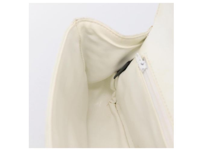 BALLY Borsa a tracolla con catena in pelle bianca tono oro Auth 196398 Bianco - vista 21