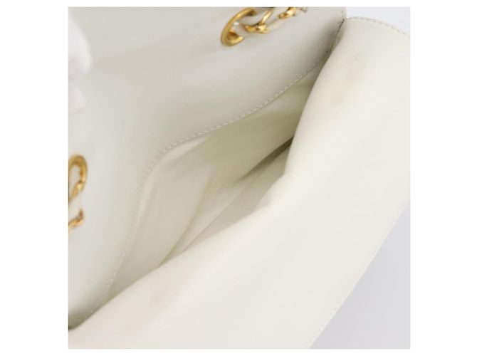 BALLY Borsa a tracolla con catena in pelle bianca tono oro Auth 196398 Bianco - vista 24