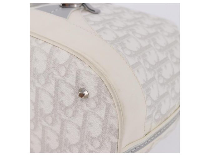 Borsa a tracolla Christian Dior Trotter Romantic Chain PVC Bianco Argento Auth 198528V - vista 12