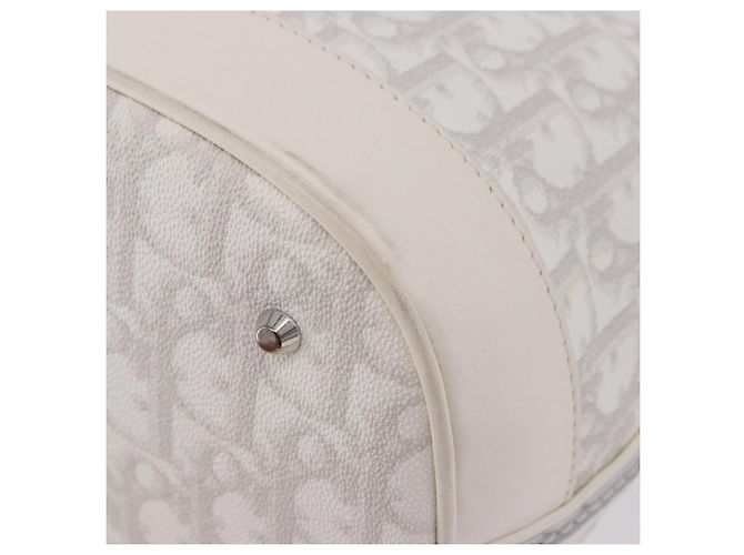 Borsa a tracolla Christian Dior Trotter Romantic Chain PVC Bianco Argento Auth 198528V - vista 14