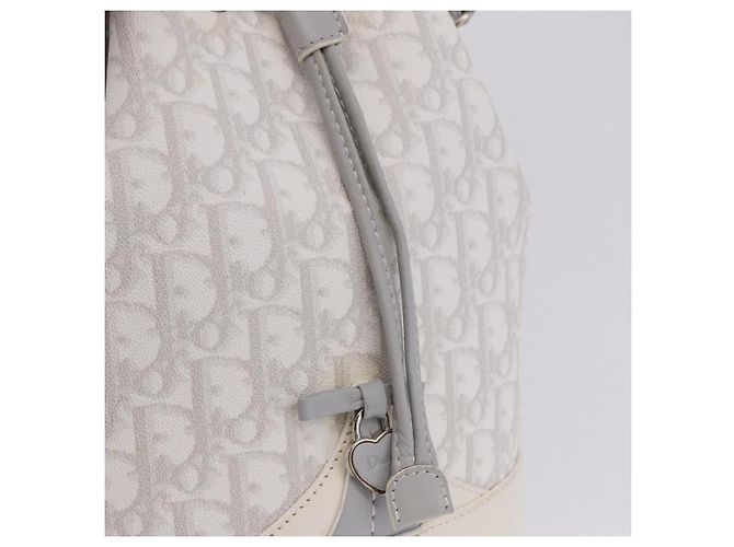 Borsa a tracolla Christian Dior Trotter Romantic Chain PVC Bianco Argento Auth 198528V - vista 15