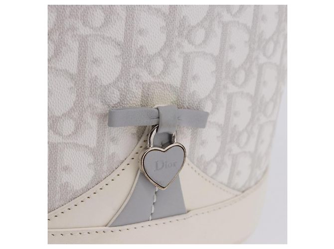 Borsa a tracolla Christian Dior Trotter Romantic Chain PVC Bianco Argento Auth 198528V - vista 16