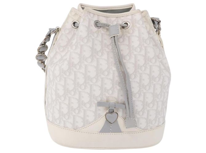 Borsa a tracolla Christian Dior Trotter Romantic Chain PVC Bianco Argento Auth 198528V - vista 2