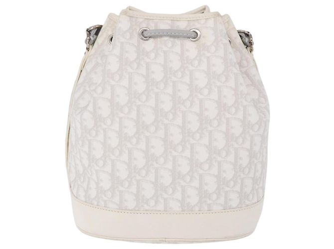 Borsa a tracolla Christian Dior Trotter Romantic Chain PVC Bianco Argento Auth 198528V - vista 3
