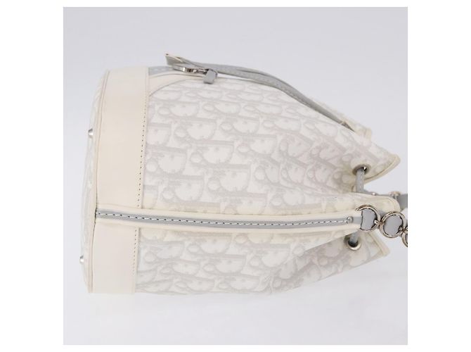 Borsa a tracolla Christian Dior Trotter Romantic Chain PVC Bianco Argento Auth 198528V - vista 4