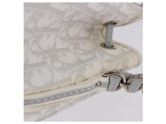 Borsa a tracolla Christian Dior Trotter Romantic Chain PVC Bianco Argento Auth 198528V - vista 5