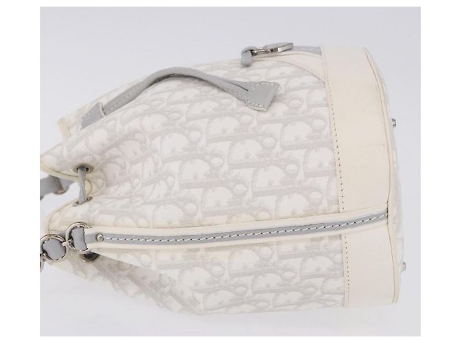 Borsa a tracolla Christian Dior Trotter Romantic Chain PVC Bianco Argento Auth 198528V - vista 6