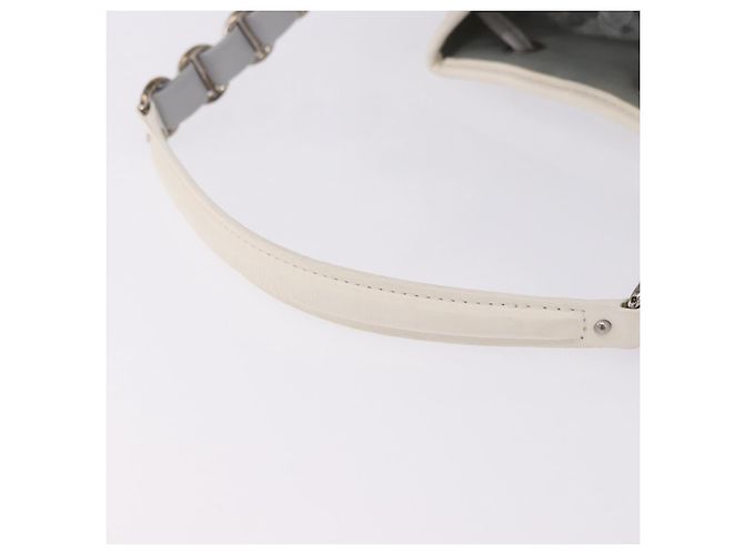 Borsa a tracolla Christian Dior Trotter Romantic Chain PVC Bianco Argento Auth 198528V - vista 8