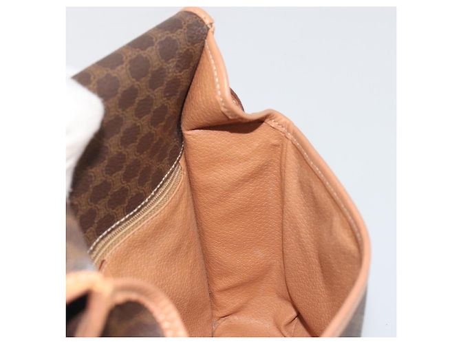Céline Borsa a tracolla CELINE Macadam Canvas PVC Leather Brown Gold Auth 196617 Marrone D'oro - vista 19