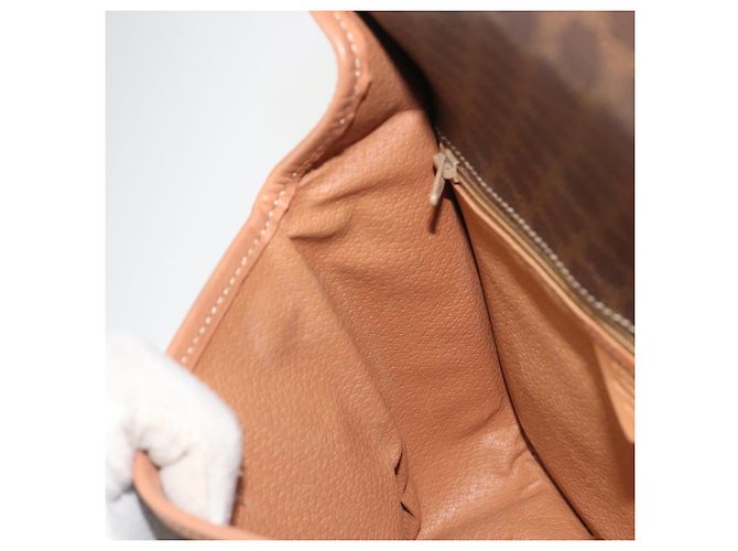 Céline Borsa a tracolla CELINE Macadam Canvas PVC Leather Brown Gold Auth 196617 Marrone D'oro - vista 20