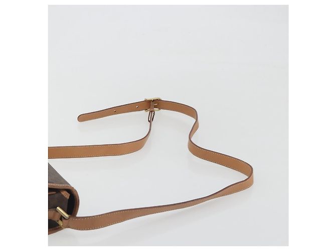 Céline Borsa a tracolla CELINE Macadam Canvas PVC Leather Brown Gold Auth 196617 Marrone D'oro - vista 8